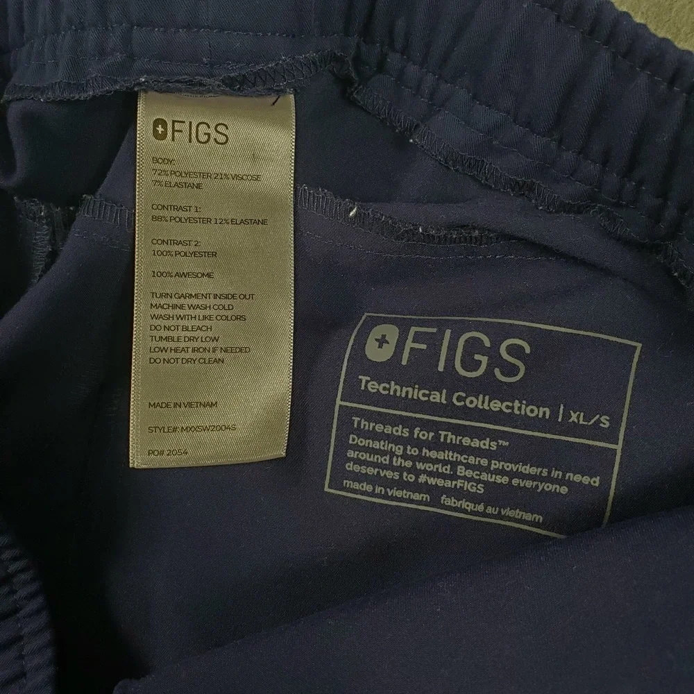 FIGS Tansen Jogger Scrub Pants Mens XL Short XL/S Technical Collection Navy Blue